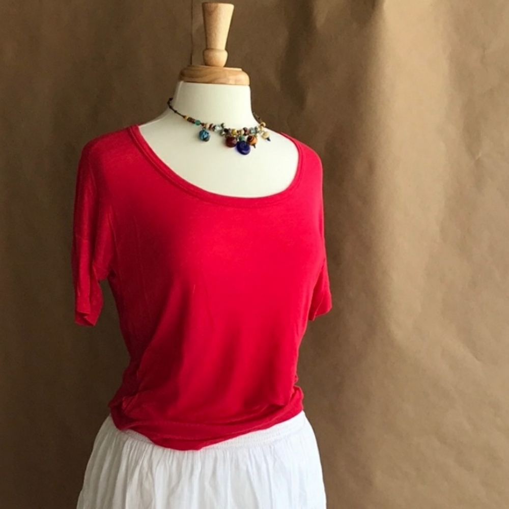 J Crew Tencel and Cashmere Red Top